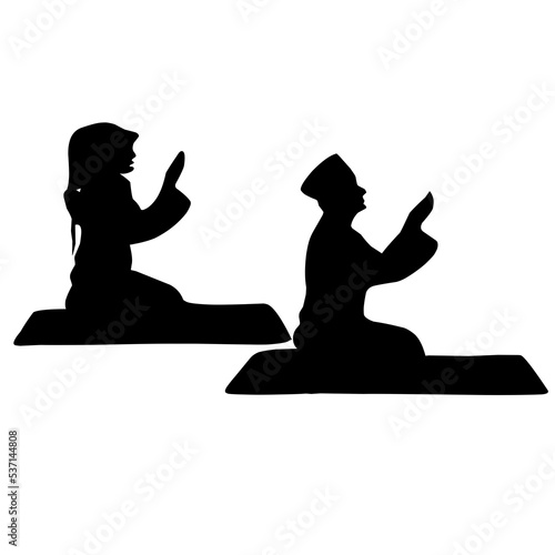 silhouette of people praying