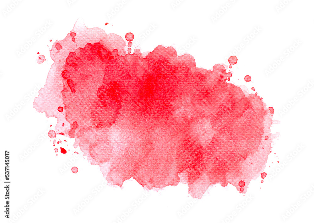 red paint of splashes.