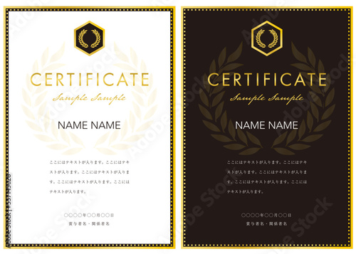 賞状３　certificate　ディプロマ　表彰状　フレームデザイン