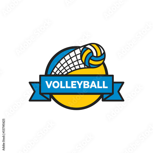 Volleyball Logo Emblem Design Volley Sport Symbol