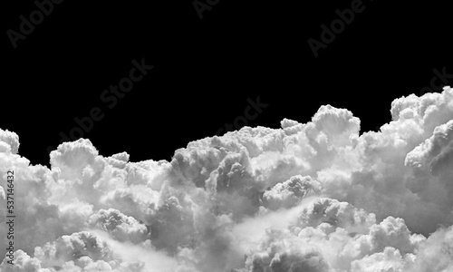 Cloud on an isolated black background. Cloud, smoke, fog.