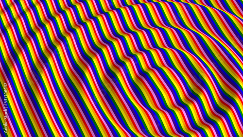 3D Surreal Striped Rainbow Pattern Background