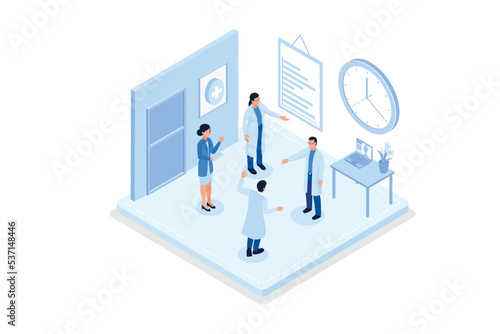 Different medical staff characters. Can use for web banner, infographics, hero images, isometric vector modern illustration