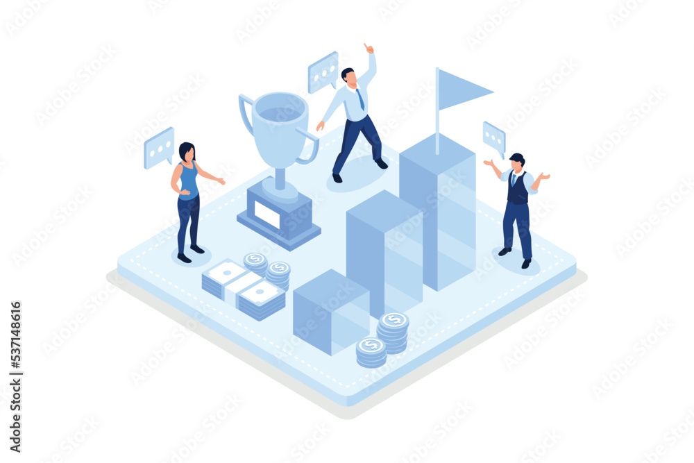 Success concept banner. Can use for web banner, infographics, hero images, isometric vector modern illustration Success concept banner. Can use for web banner, infographics, hero images, isometric vector modern illustration