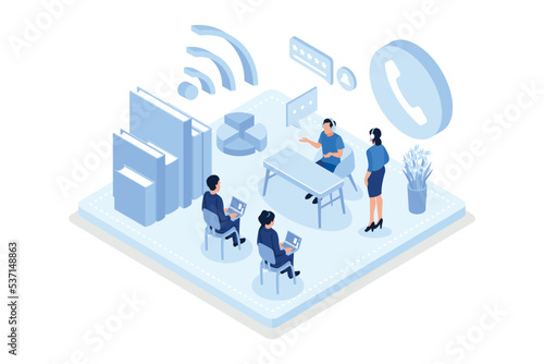 Customer support concept. Can use for web banner, infographics, hero images, isometric vector modern illustration
