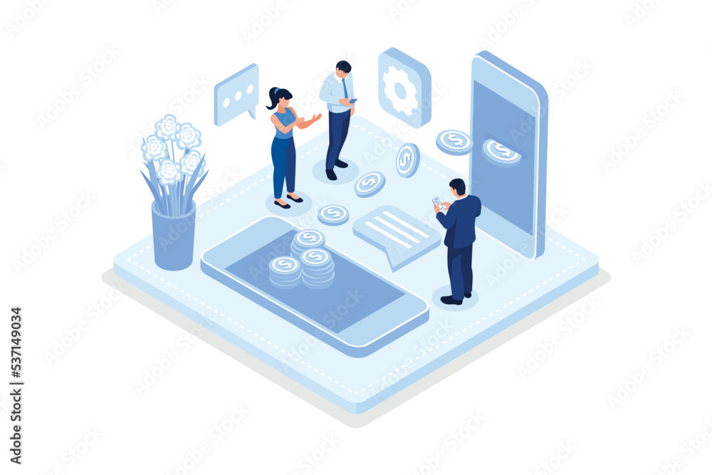 Money transfer concept. Can use for web banner, infographics, hero images, isometric vector modern illustration Money transfer concept. Can use for web banner, infographics, hero images, isometric vector modern illustration
