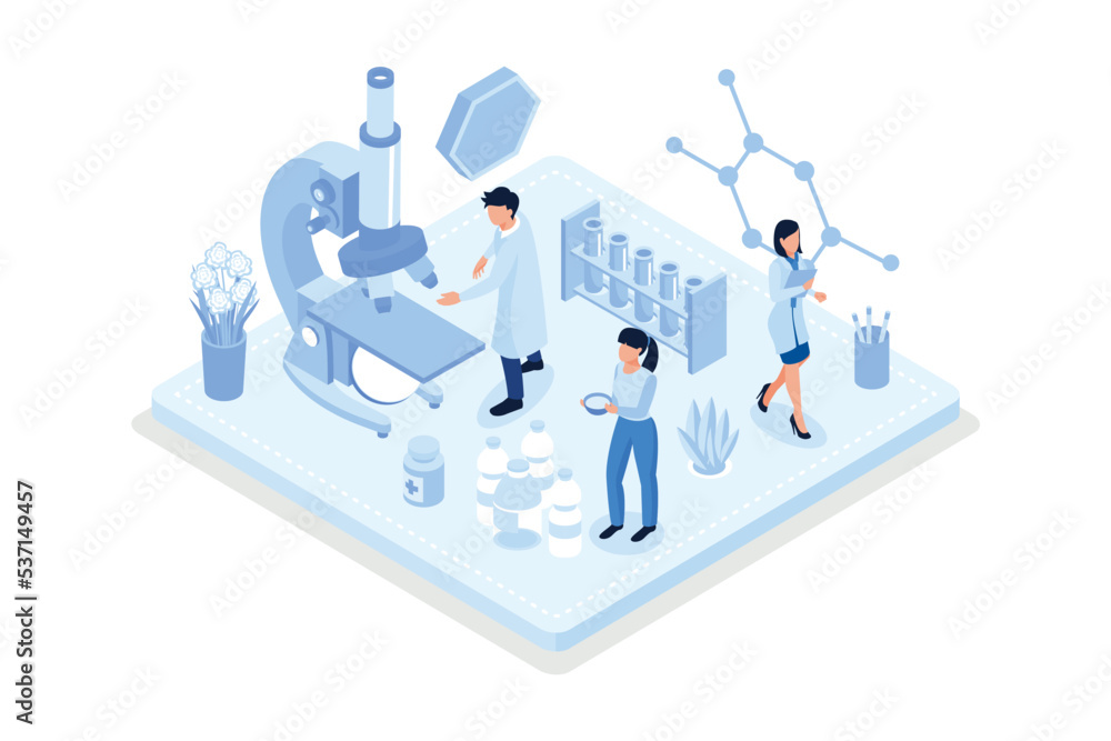 Medical research concept. Can use for web banner, infographics, hero images, isometric vector modern illustration Medical research concept. Can use for web banner, infographics, hero images, isometric vector modern illustration