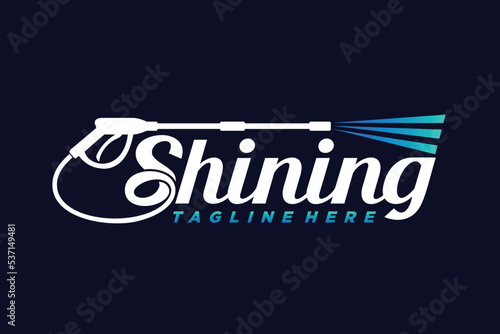 Shining lettering logo, power wash logo