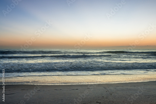 Beautiful Sunrise - Long Exposure Beach waves sand