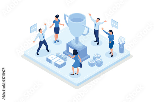 You win concept banner. Can use for web banner, infographics, hero images, isometric vector modern illustration