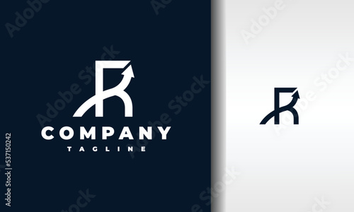 initial letter R grow up logo