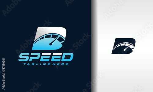 initial letter D speedometer logo