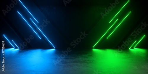 Wallpaper Mural Modern Empty Podium Stage Underground Neon Light Glowing Lines Beam Laser Vibrant Abstract Backgrounds Illustration 3d Rendering Torontodigital.ca