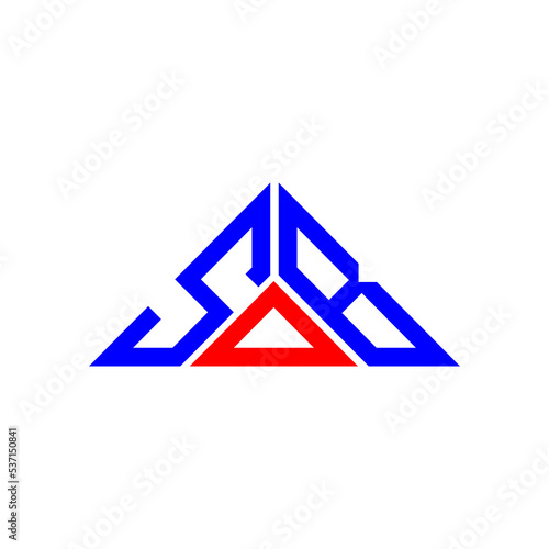SOB letter logo creative design with vector graphic, SOB simple and modern logo in triangle shape.