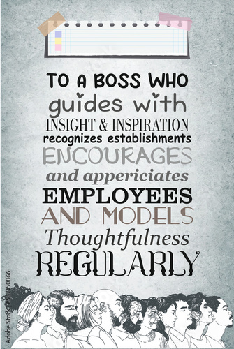 Slika na platnu Happy boss day greetings cards digital background template blank ready to edit
