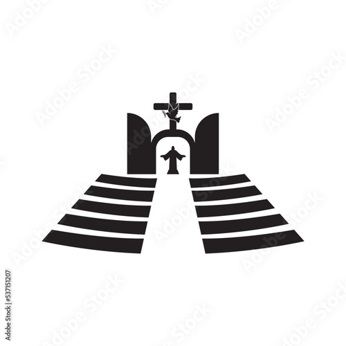 Church logo template vector icon illustration