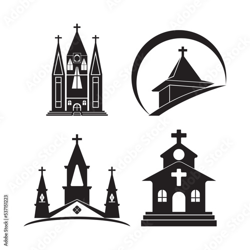 Church logo template vector icon illustration
