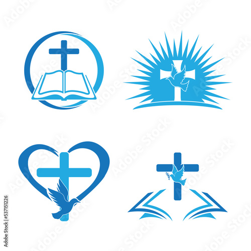 Church logo template vector icon illustration