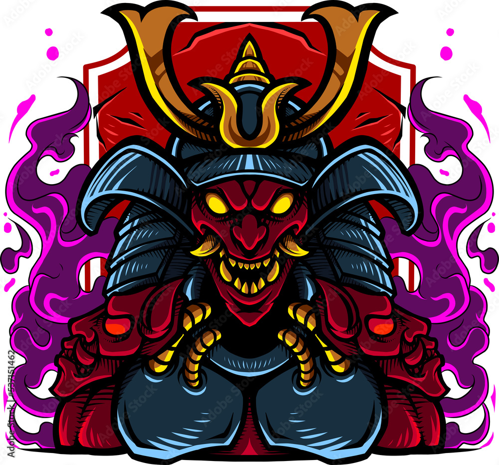 Oni head mascot 