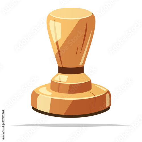 Round rubber stamp with handle vector isolated illustration