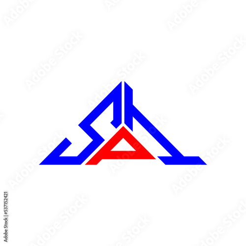 SPI letter logo creative design with vector graphic, SPI simple and modern logo in triangle shape.