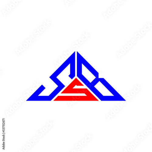 SSB letter logo creative design with vector graphic, SSB simple and modern logo in triangle shape. photo