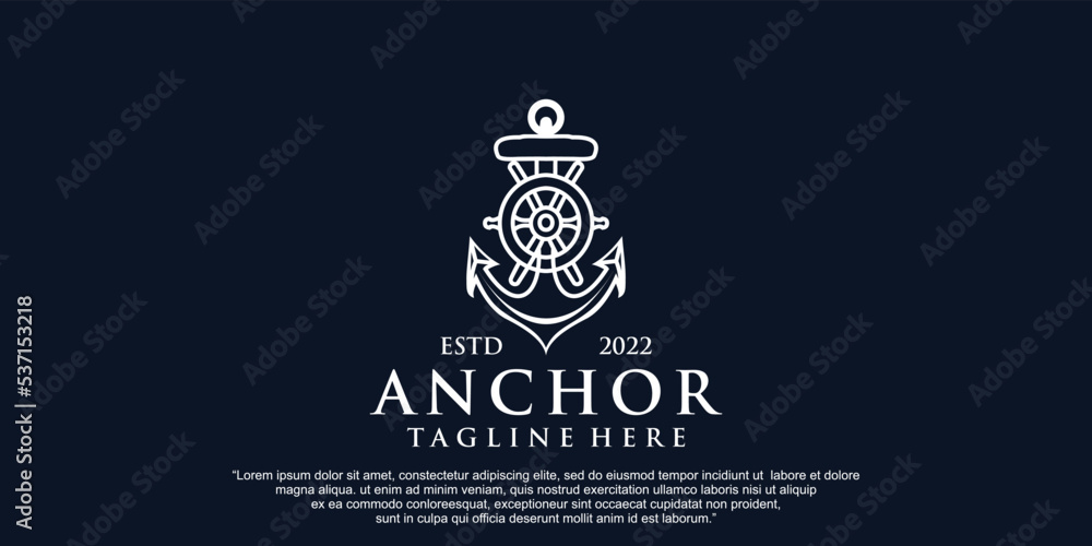 Simple anchor logo design for boat ship navy nautical transport Premium Vector Simple anchor logo design for boat ship navy nautical transport Premium Vector