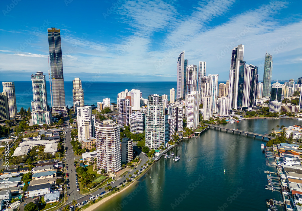 Obraz premium Aerial view of Gold Coast in Australia