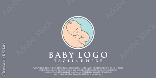 Simple baby logo design for bussines Premium Vector