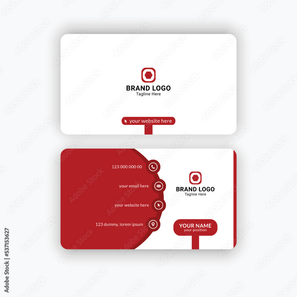 Professional elegant red modern business card design template Professional elegant red modern business card design template