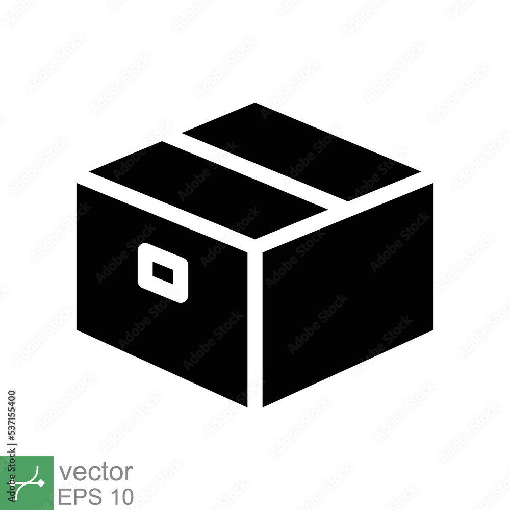 Box icon. Simple solid style. Package, parcel, post, collection, storage, packaging, cargo, carton, cardboard, delivery concept. Glyph vector illustration isolated on white background. EPS 10. Box icon. Simple solid style. Package, parcel, post, collection, storage, packaging, cargo, carton, cardboard, delivery concept. Glyph vector illustration isolated on white background. EPS 10.