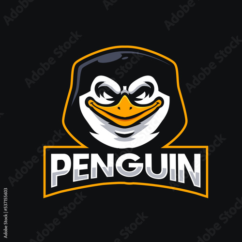 head penguin mascot logo gaming illustration
