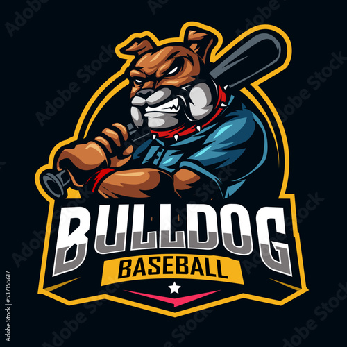 bulldog baseball mascot logo gaming illustration