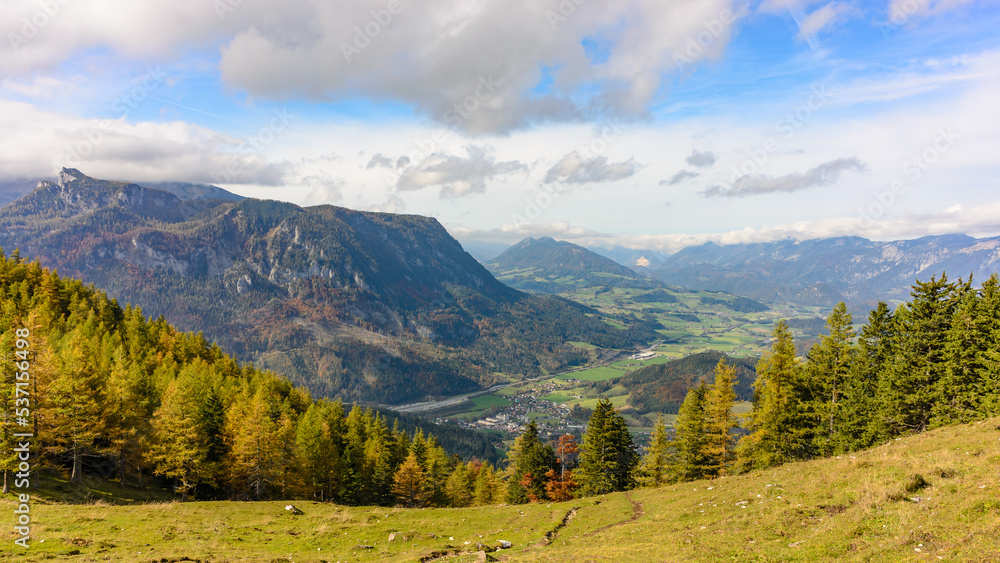 mountain landcape near hofalm in spital am pyhrn, austria
