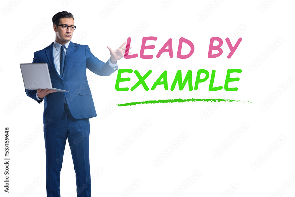 Businessman in lead by example concept Businessman in lead by example concept