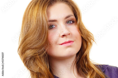 Woman with long healthy brown hair