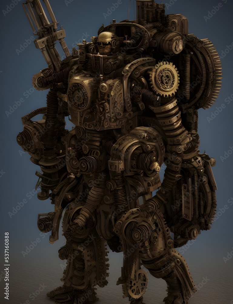 Robot cyborg Fallout style apocaliptic