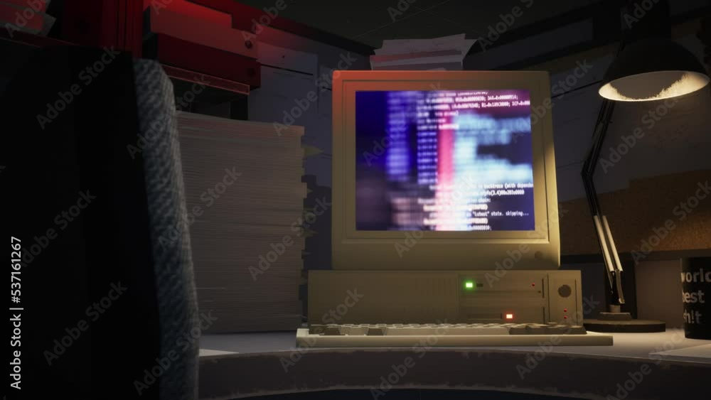 Hacking a computer system in a dark office Hacking a computer system in a dark office