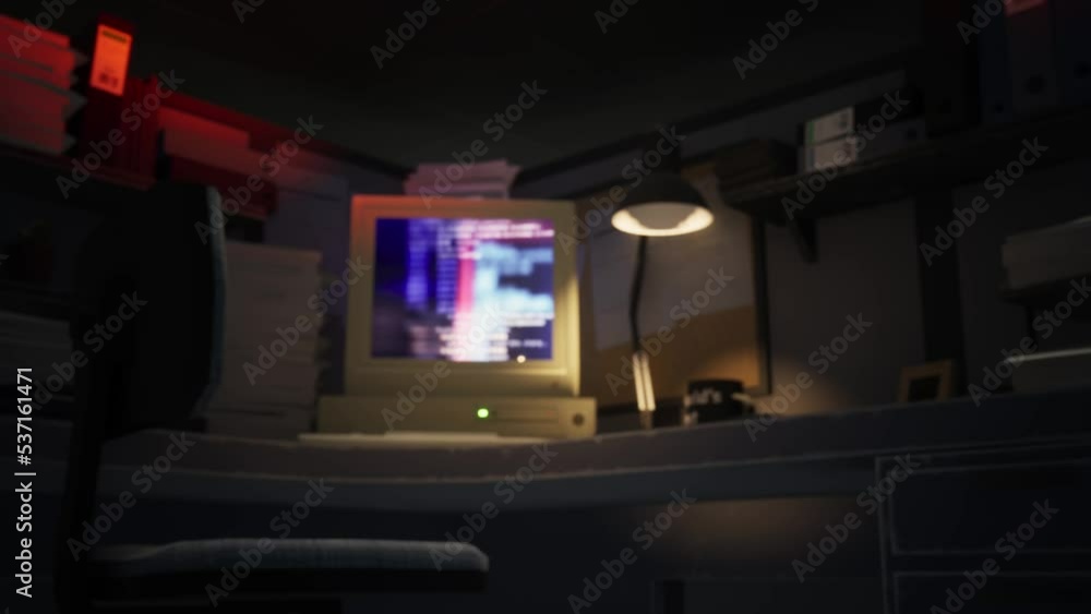 Hacking a computer system in a dark office Hacking a computer system in a dark office