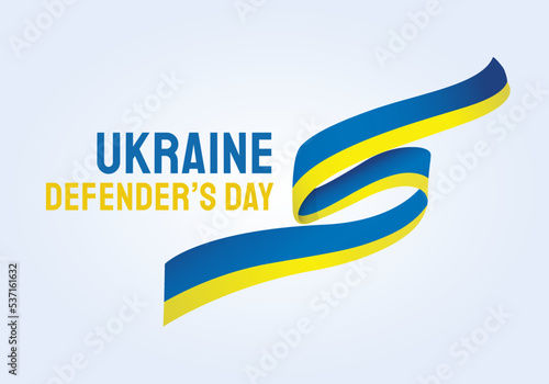 ukraine defender's day with flag illustration