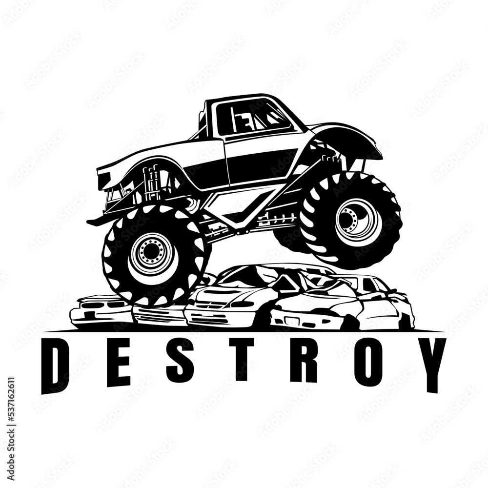 monster truck illustration design vector