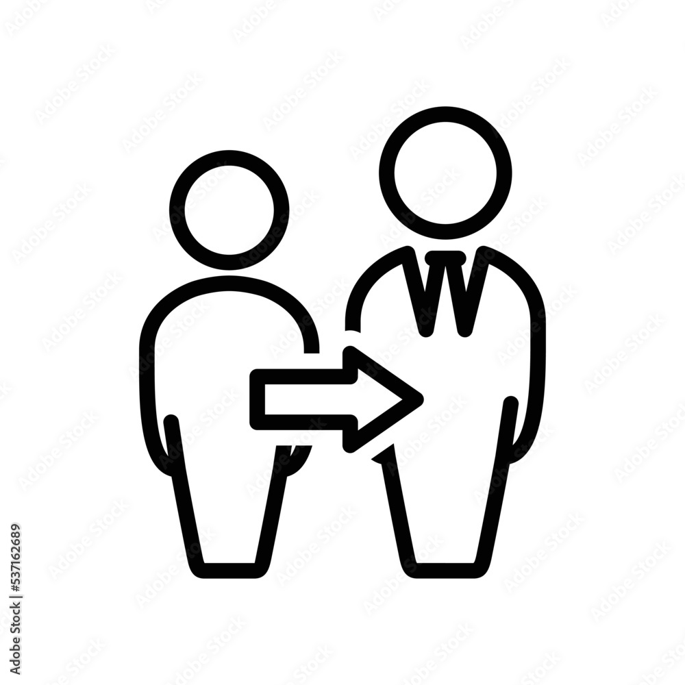 Job advancement line icon vector graphic illustration Job advancement line icon vector graphic illustration