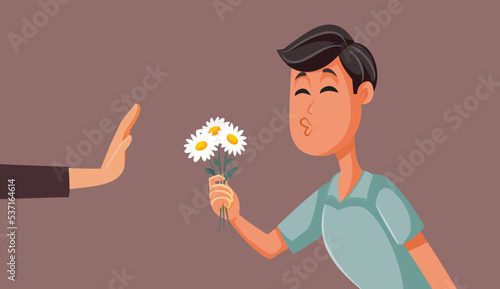 Persistent Man Trying to Seduce a Woman Getting Rejected. Stalker harassing a girl with unwanted love and affection
