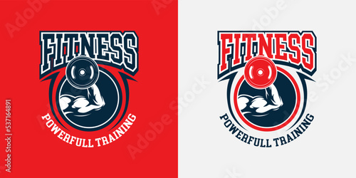 Fitness logo template. Gym modern logotype vector. Fit for sport logo, brand, company, health center, poster, sticker, emblem, badge. Vector eps 10.