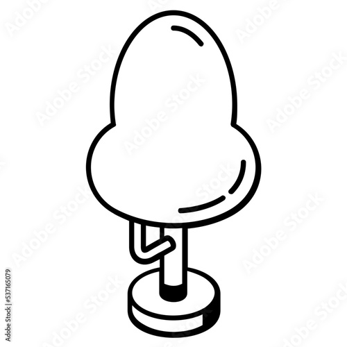 A linear isometric icon of tree 