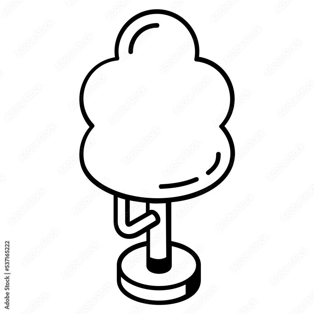 A linear isometric icon of tree A linear isometric icon of tree