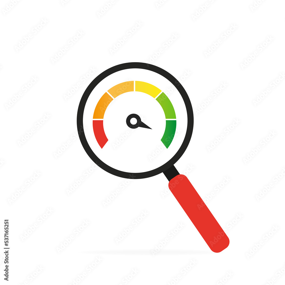 Magnifying glass with a scale. Vector illustration Magnifying glass with a scale. Vector illustration