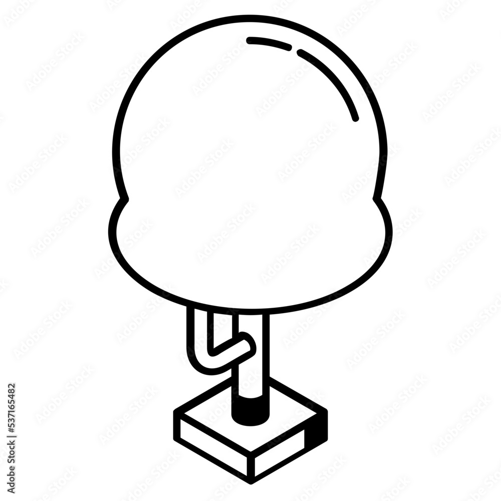 A linear isometric icon of tree A linear isometric icon of tree