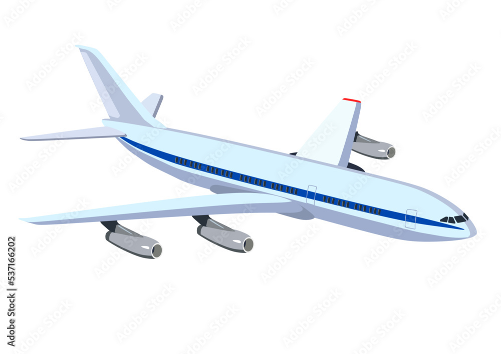 Vector image solated on white backgroundof a modern aircraft. Air Transport