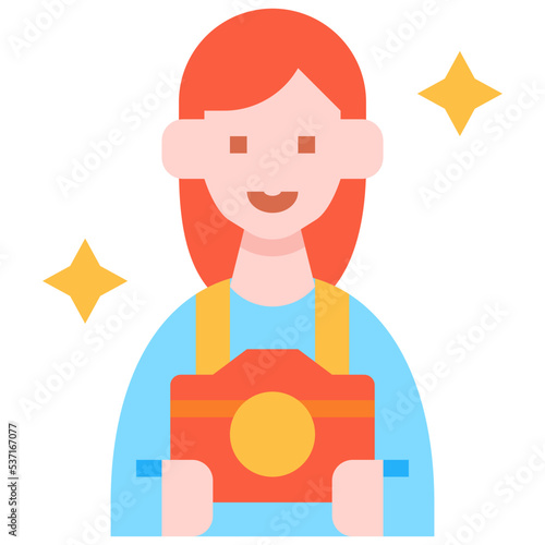 Photographer woman icon symbol element